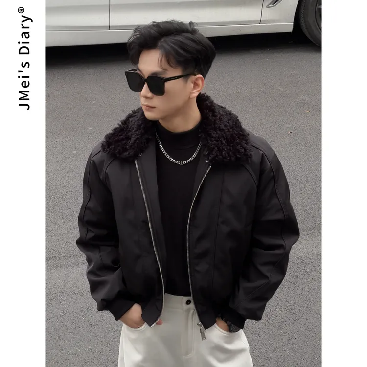 JMei's Diary新国标90白鸭绒 可拆卸毛领羽绒服 冬季短款外套