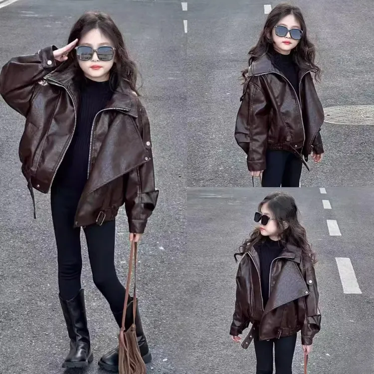 女童外套2025新款春秋款美式秋季又酷又飒皮衣儿童炸街超好看上衣