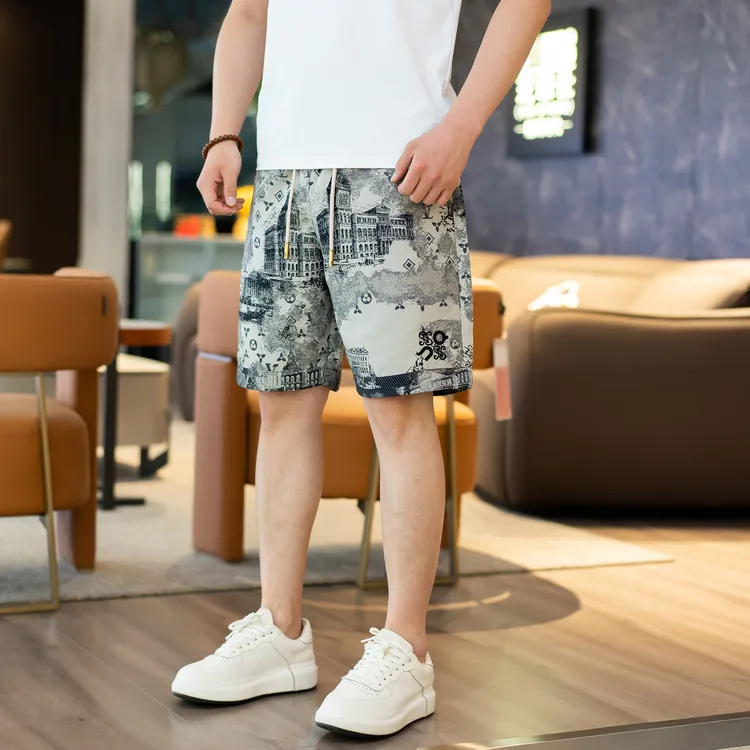 562/2025LOWEK男士老钱风休闲时尚百搭男复古老花短裤