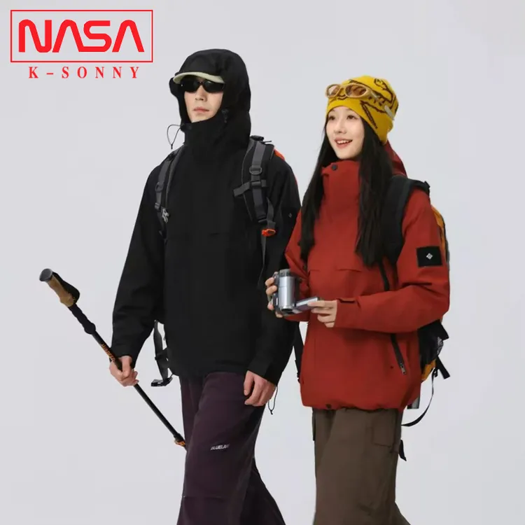 NASA三合一可拆卸冲锋衣男女款秋冬季户外防风防水徒步登山服外套