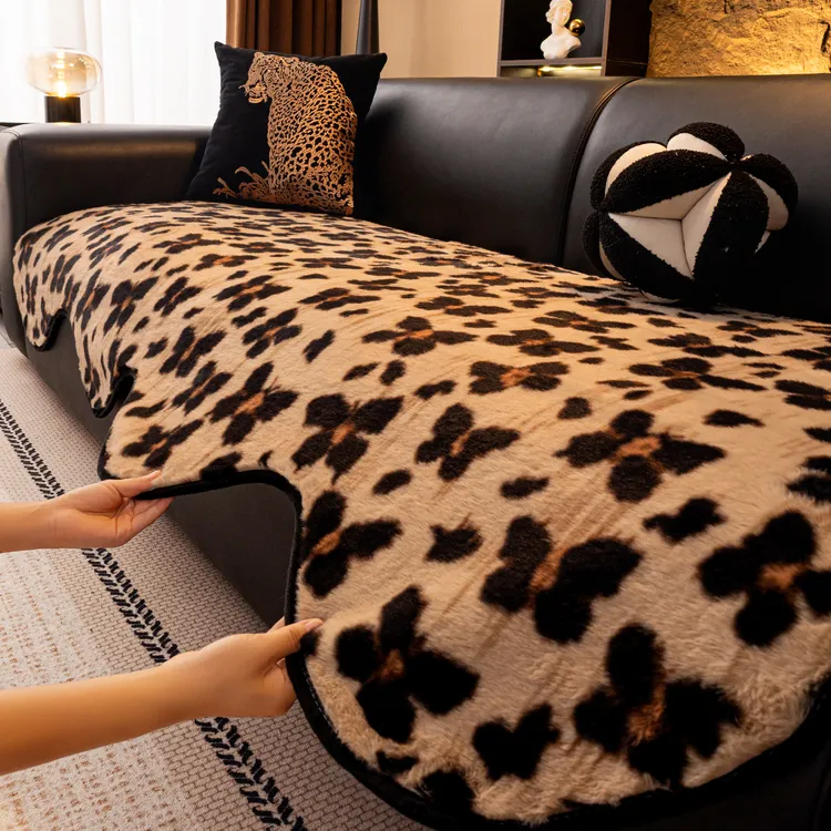 麦颜毛绒秋冬季加厚沙发垫2025新款高级感沙发防滑坐垫盖布