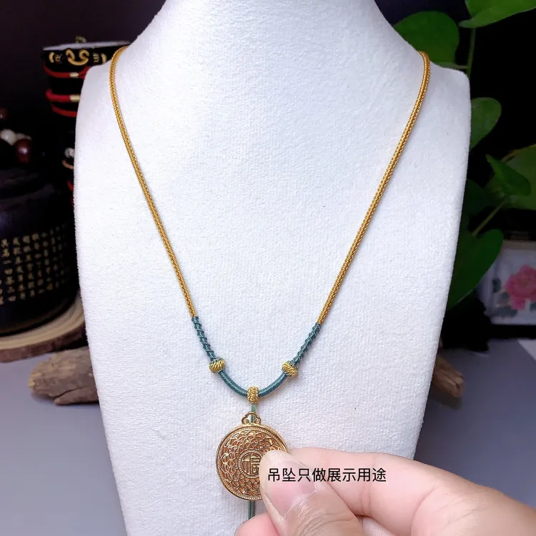 挂绳吊坠绳 绳粗2.0mm 绳长66cm长短可调 尾部手工编小叶子