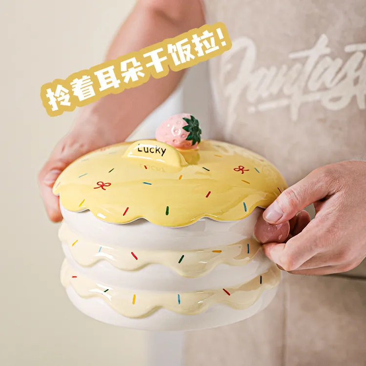 泡面碗带盖陶瓷大容量办公室宿舍用学生高颜值可微波炉个人专用碗