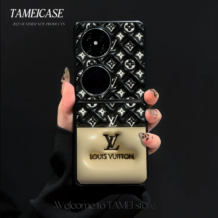 高级拼接羊皮适用华为pocket2手机壳FINDN3FLIP折叠屏华为pockets