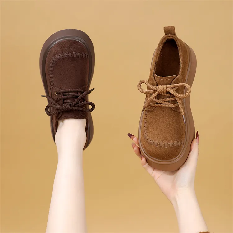 高级感复古厚底勃肯单鞋女2025秋冬新款加绒软底不累脚圆头乐福鞋