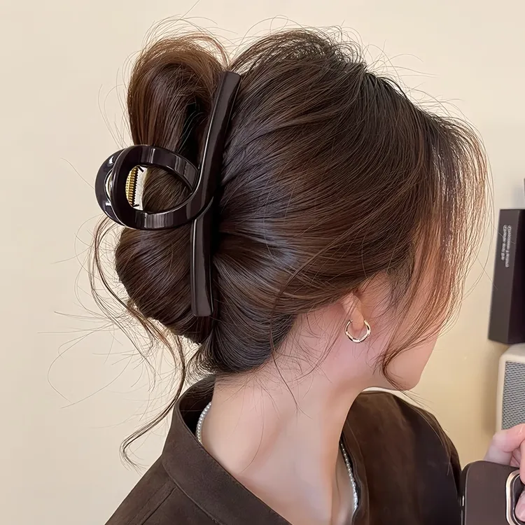 简约一字抓夹女高级感鲨鱼夹2025新款春夏发夹后脑勺盘发大号发饰