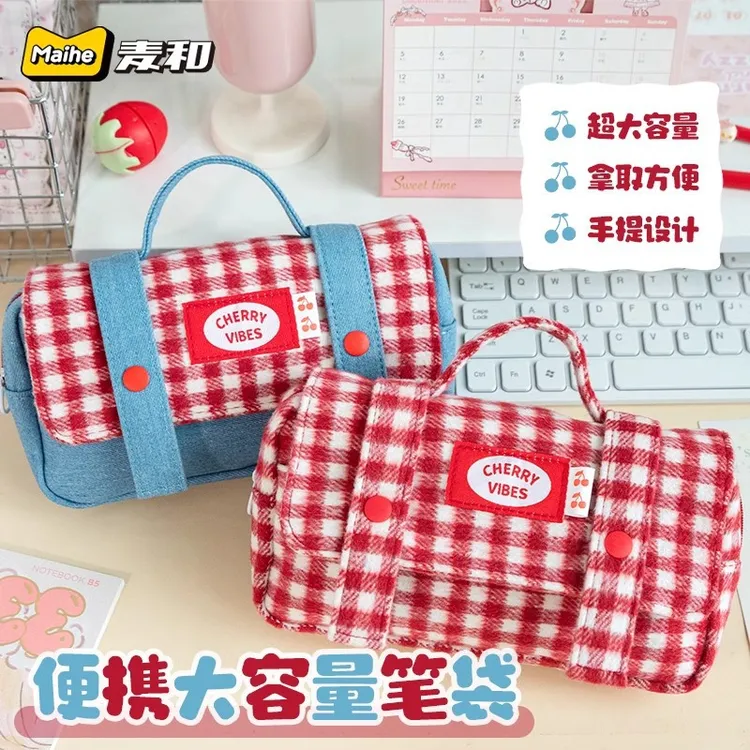 创意手提书包笔袋大容量可爱小学初中生文具盒高颜值ins风收纳袋