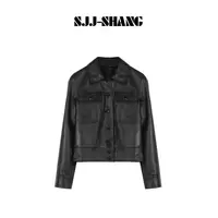 SJJ-SHANG【琥珀黑夜】西班牙植鞣羊皮复古经典高定皮衣q135563p