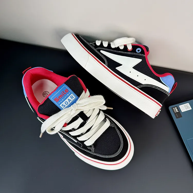 板鞋帆布鞋休闲鞋布鞋胶粘日常低帮秋季休闲板鞋潮鞋潮流拼色透气