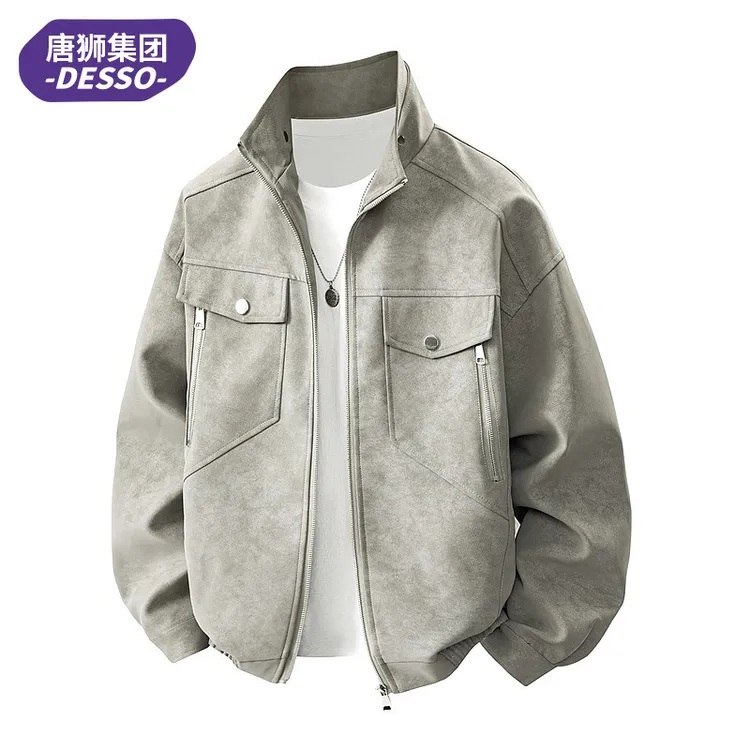 唐狮集团DESSO美式夹克男士休闲工装上衣秋冬季立领宽松潮流外套