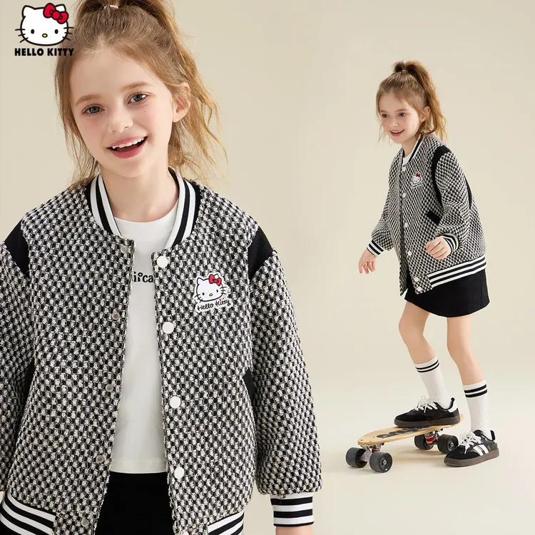 HELLO KITTY女童秋季休闲外套2025新款卡通时尚舒适洋气上衣潮童