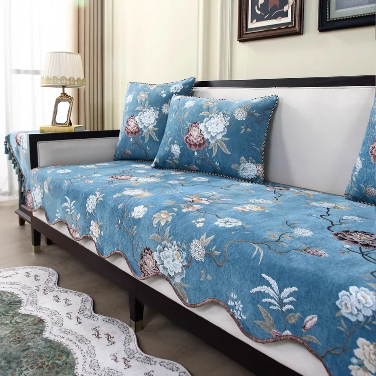 沙发垫新中式轻奢美式复古沙发坐垫高档欧式沙发套罩防滑四季通用