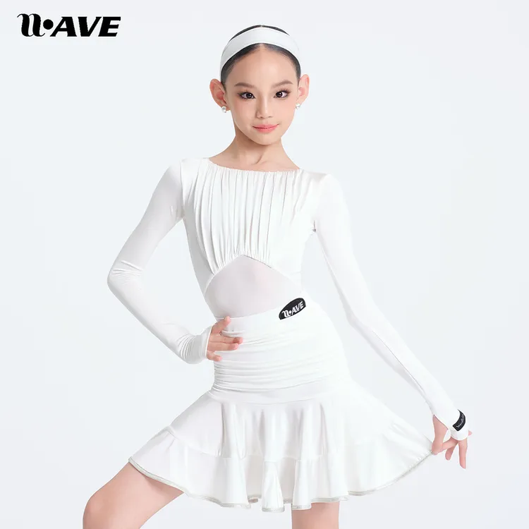 WAVE未午少儿分体拉丁舞服"星光礼赞"长袖秋冬国标舞服练习服套装