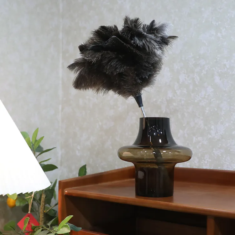 天然鸵鸟毛掸子家用除尘打扫工具伸缩款