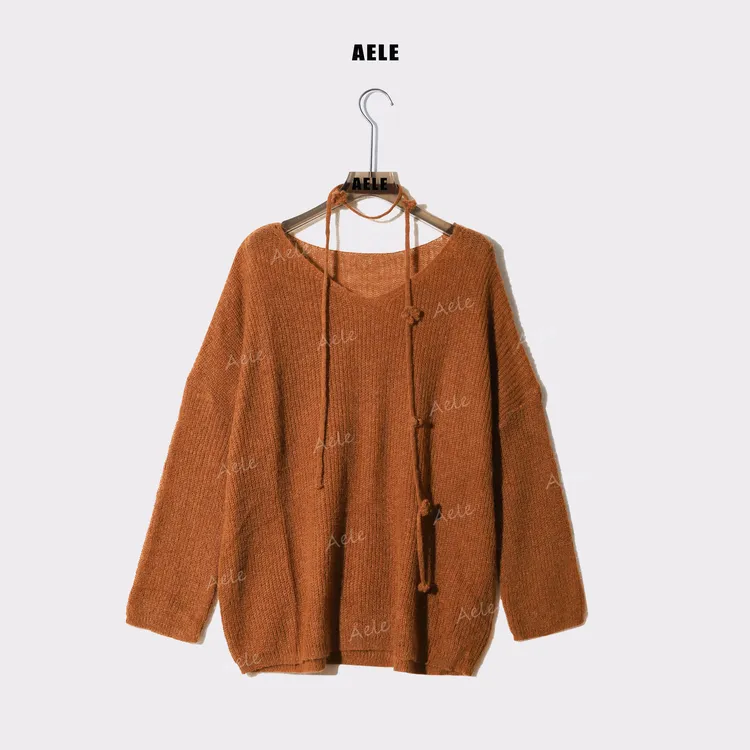 AELE时尚休闲舒适宽松圆领针织衫长袖套头上衣毛衣 X853 2507 AD