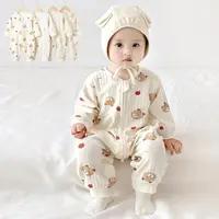 春秋婴儿连体衣宝宝分腿长袖睡袋棉质家居无骨哈衣防踢被儿童睡衣