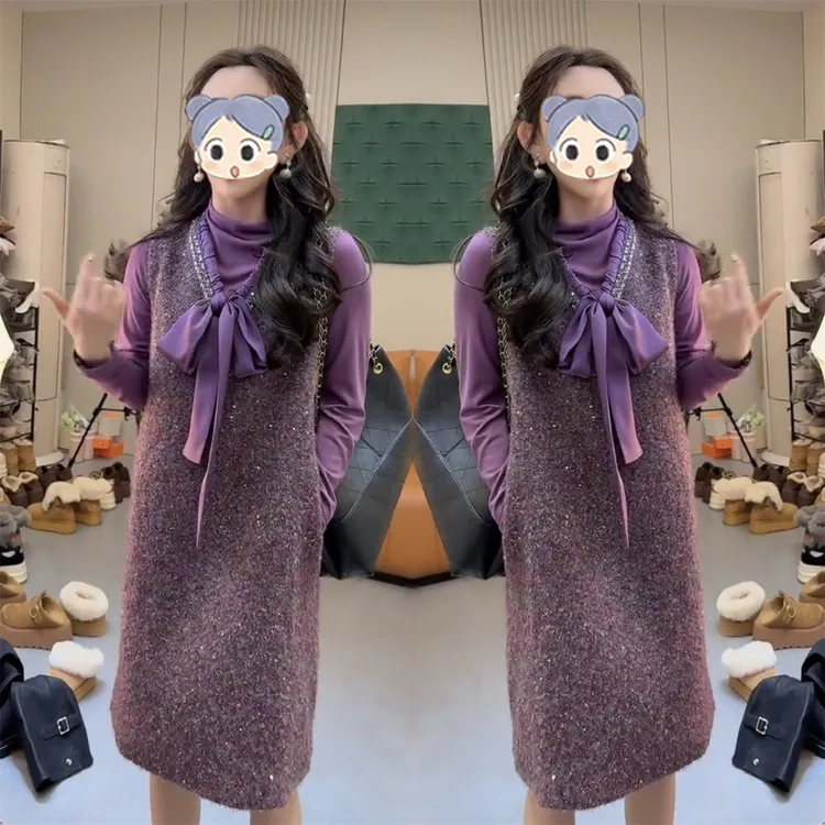 2025秋冬新款时尚显瘦气质网红背心裙时尚高级感洋气百搭背心裙