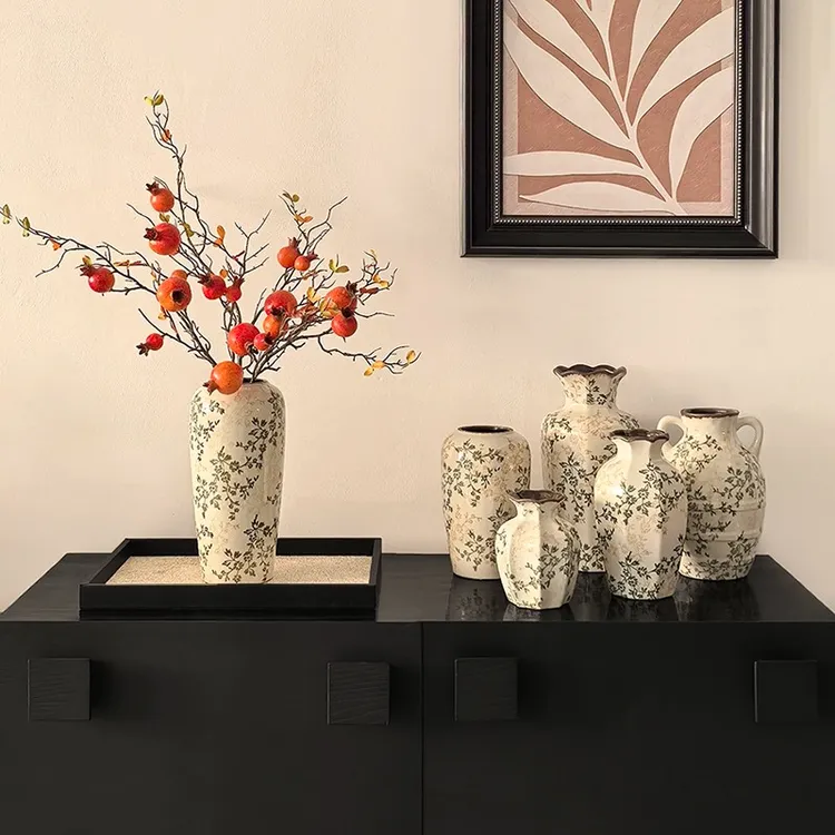 态生活新中式繁花陶瓷花瓶客厅装饰品摆件高级感水培花瓶插花花器