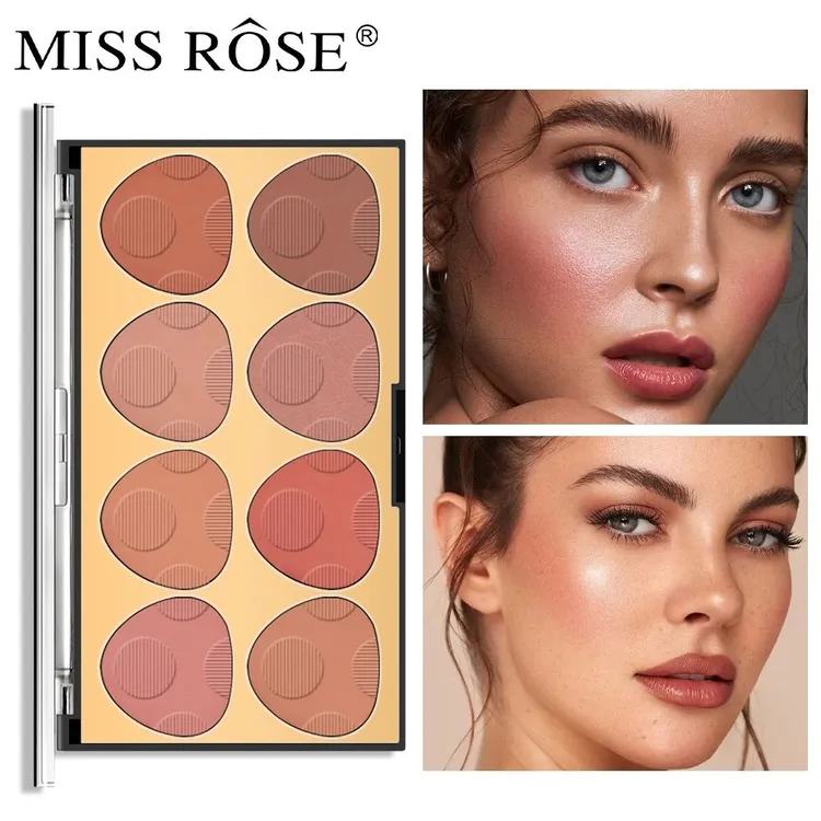 missrose腮红盘淡妆必备8色腮红学生党素颜超自然眼影腮红二合一