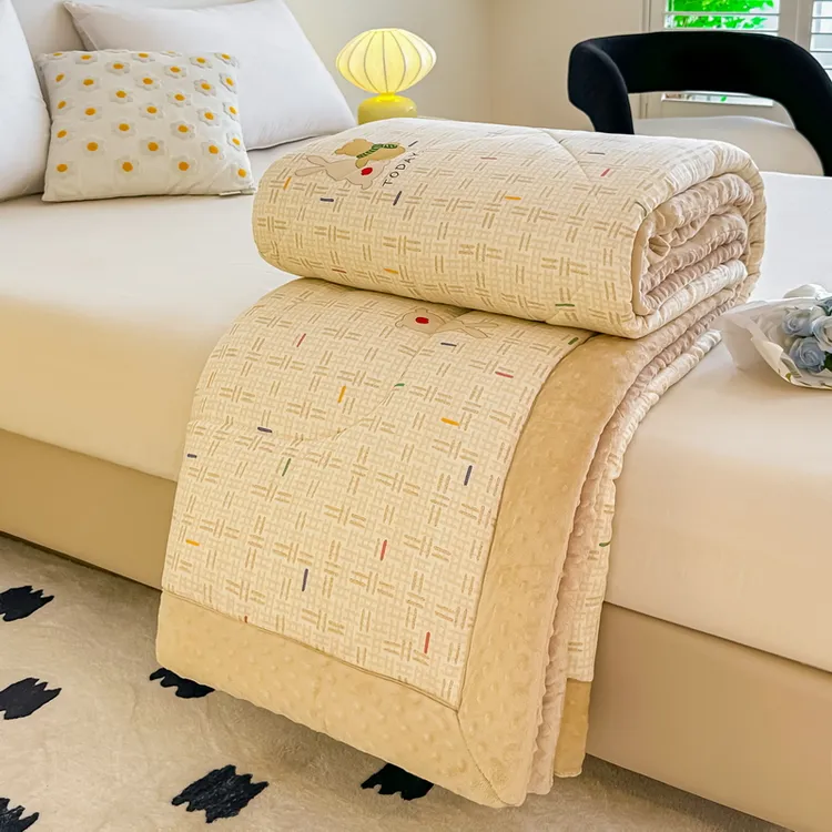 全棉豆豆被夹棉（4斤左右）春秋大豆被子学生宿舍冬被单人纯棉被