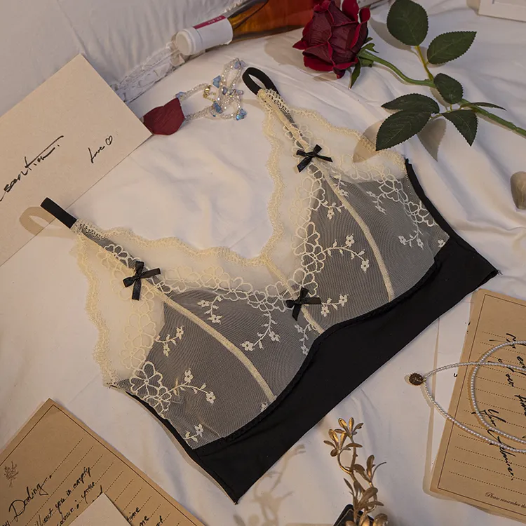【90-210斤】大码设计师款法式蕾丝性感美背中式胸罩内衣女AXMB019