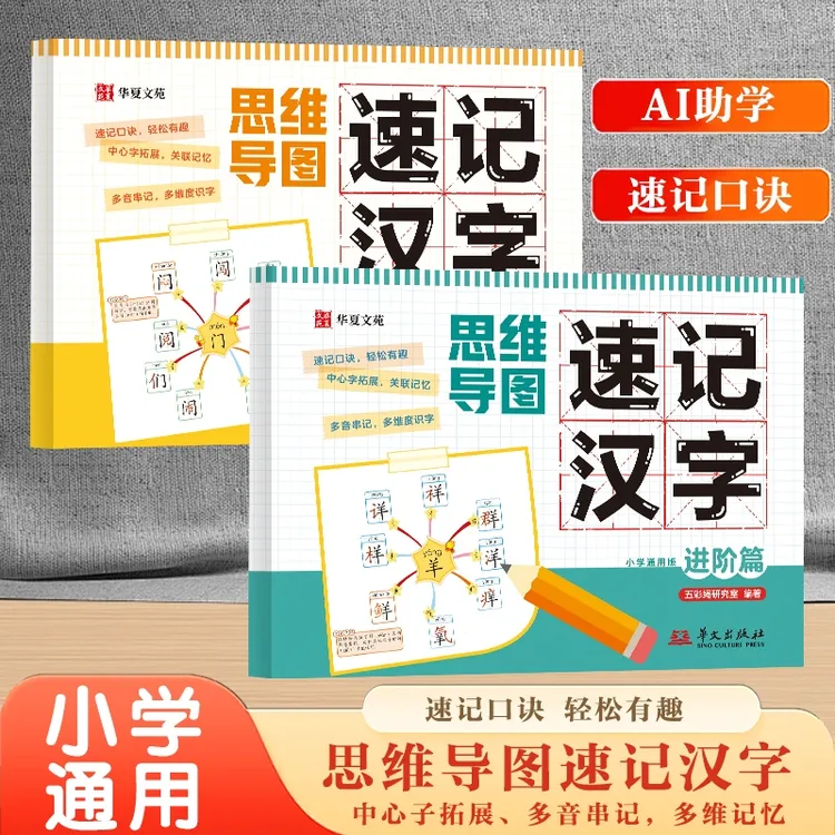 【思维导图速记汉字】2025新版1-3年级识字认字彩图注音象形识字