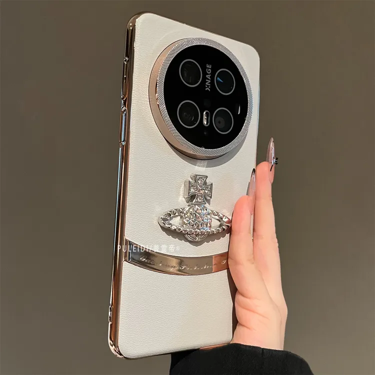 ins立体水钻星球适用华为mate70Pro手机壳高档轻奢素皮mate60pro+
