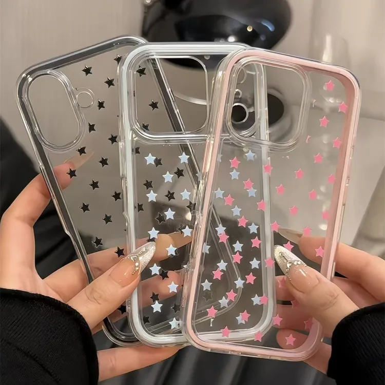 ins风满屏星星适用苹果17华为p70oppo小米15vivo三合一炫彩手机壳