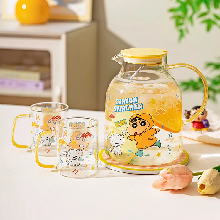 【摩登主妇&蜡笔小新】玻璃冷水壶耐高温凉水壶家用水杯冷泡茶壶-zb