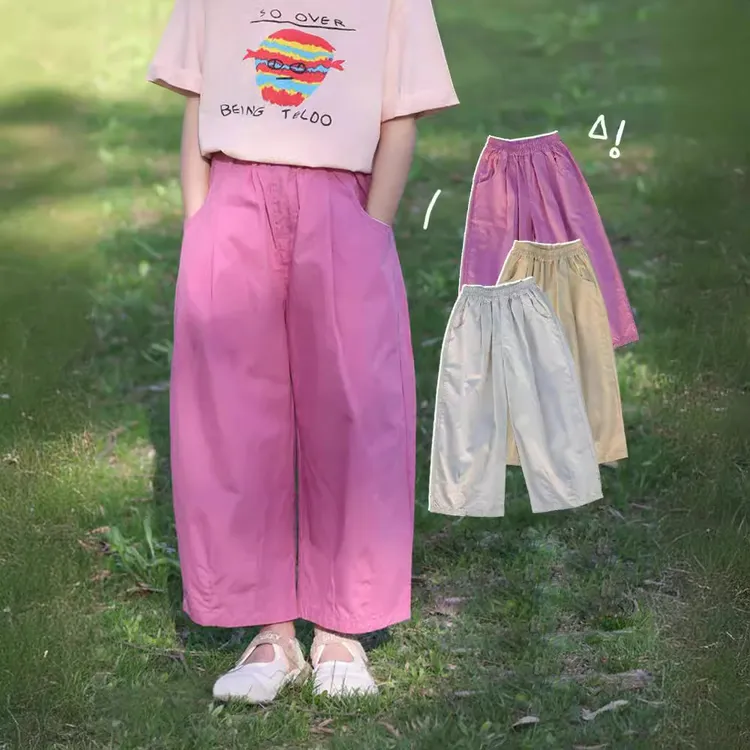 女童休闲裤2024夏季薄款新款儿童百搭阔腿裤防蚊裤女宝宝宽松长裤