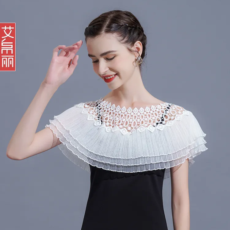 短款网纱坎肩 搭配吊带裙的罩衫女超仙蕾丝斗篷小披肩女夏百搭