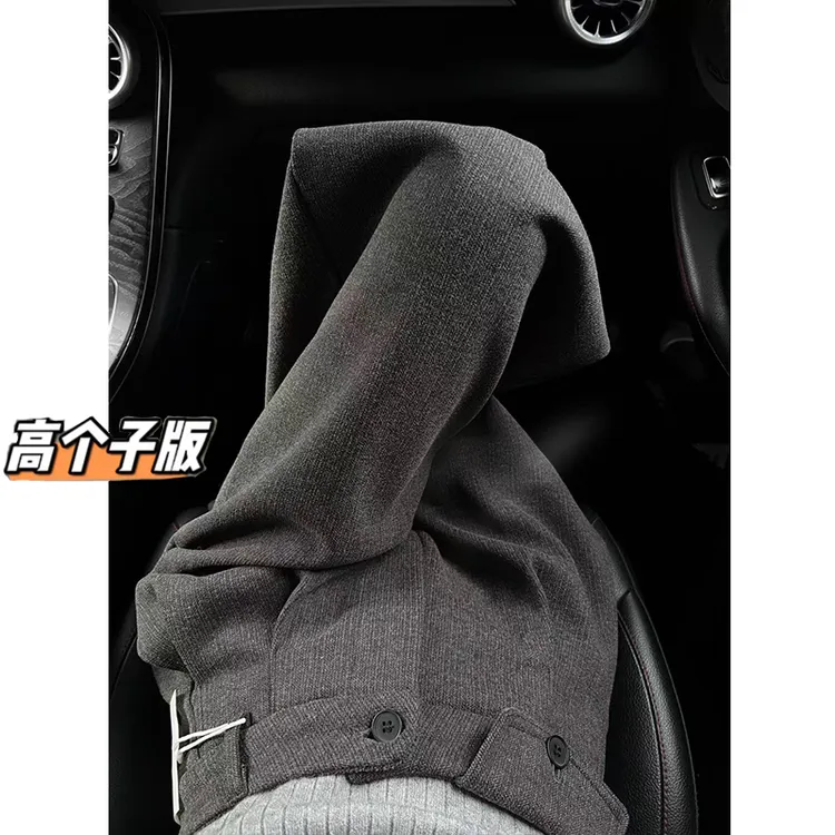 裤长110cm高个子加长灰色毛呢西装裤女秋冬加绒高腰松弛感阔腿裤