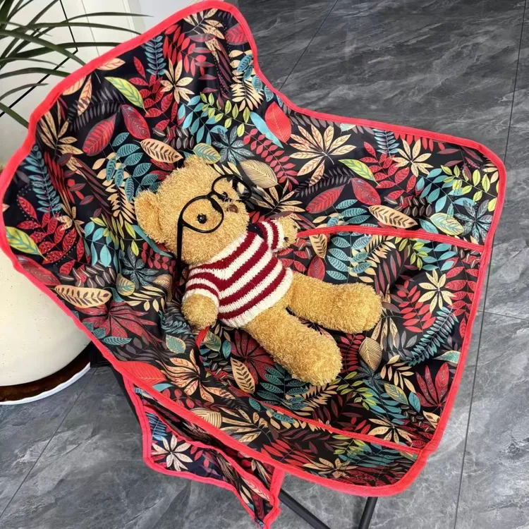 户外露营折叠椅便捷月亮椅花色野营沙滩美术椅钓鱼凳子折叠小姨子