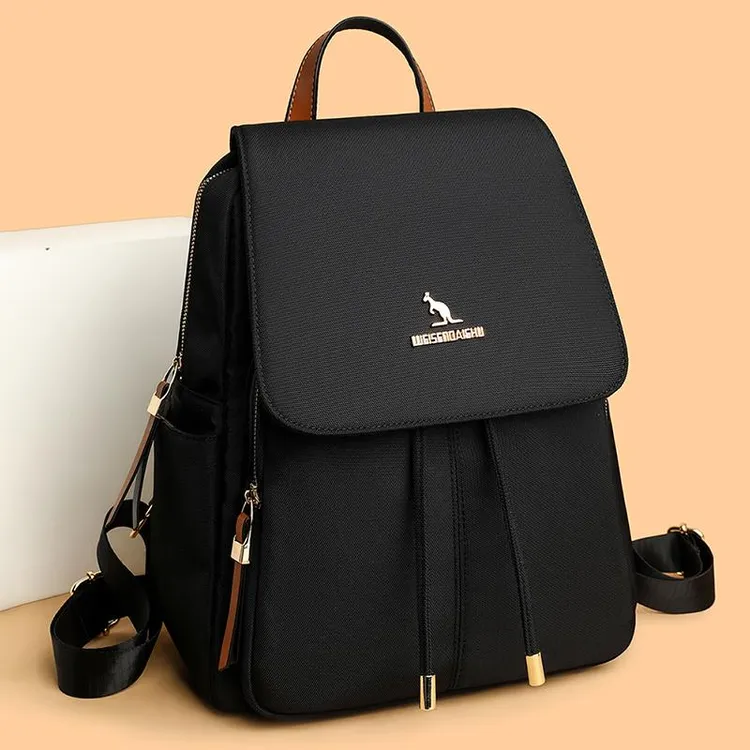 袋鼠双肩包女2025新款潮旅行牛津布小背包女士百搭时尚帆布小包包