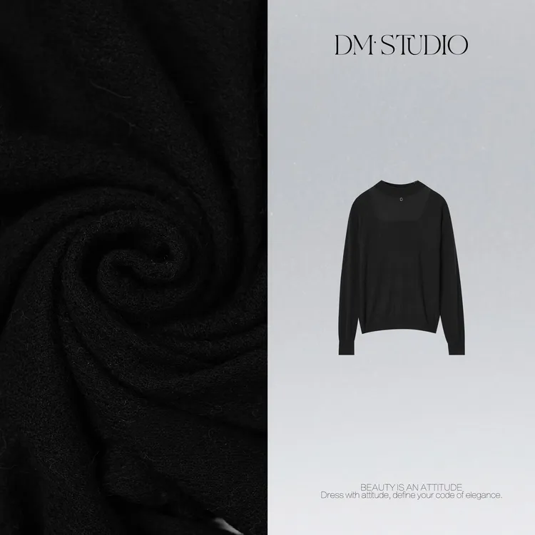 DEDM•STUDIO/气质百搭减龄慵懒小众中领打底衫毛衣2511ZZS/89182