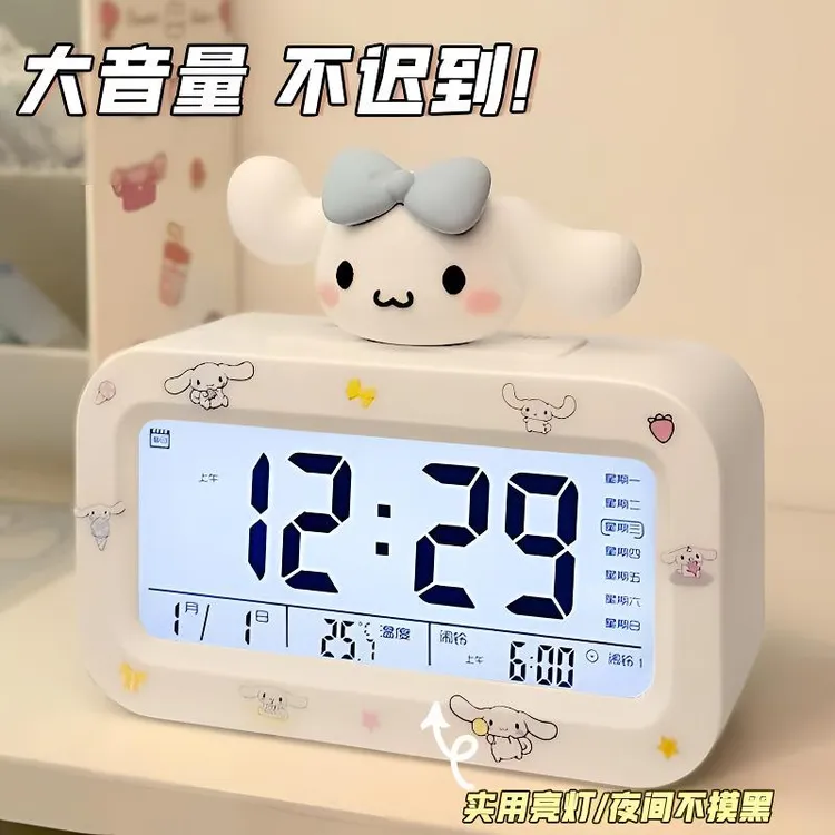 闹钟学生专用2025新款女孩闹钟充电可爱静音多功能夜光学生闹钟