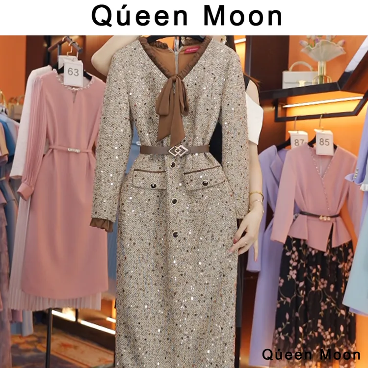 编码A16【QúeenMoon】经典轻奢百搭小香风连衣裙外套女 (定制女装)