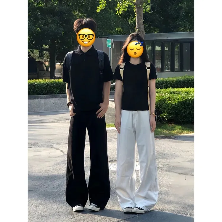 美式宽松直筒牛仔裤男女款春秋季高腰提档显瘦裤子潮牌vibe阔腿裤