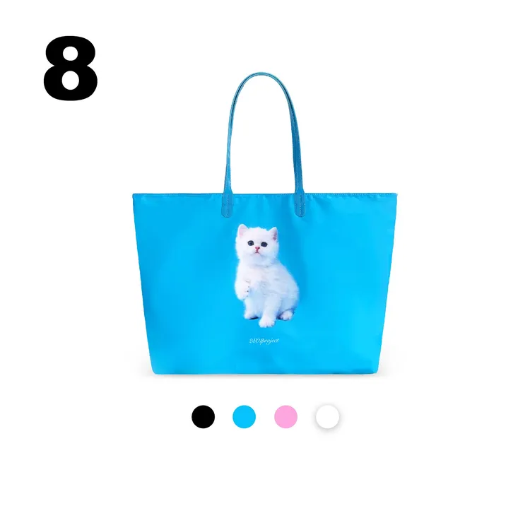 2801“小猫小狗拯救地球”大容量印花防水托特包通勤 i Meow you