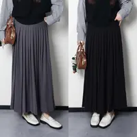 QC裂渡宣宣【街头素描】微胖大码女百搭显瘦打褶慵懒半身裙ZY501F01