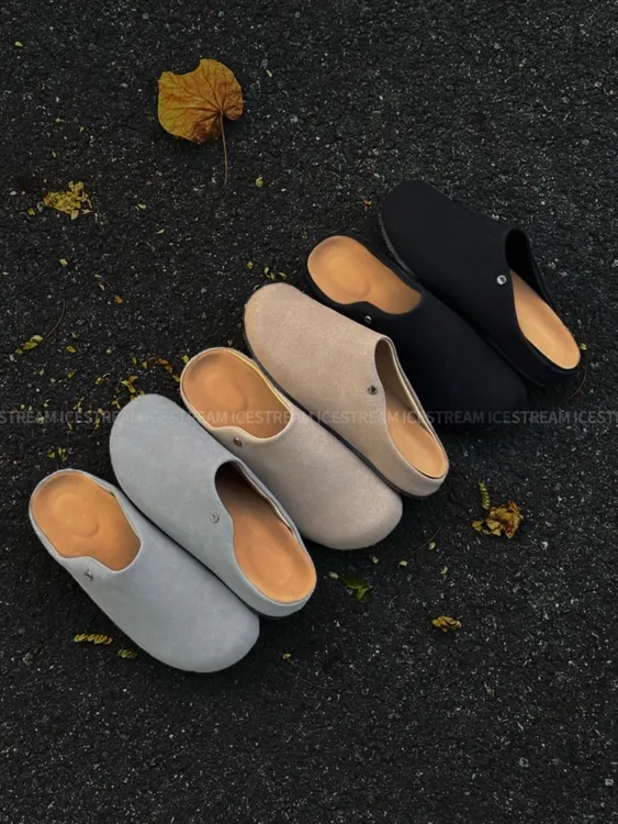 IceSTream ROW风软底老钱穆勒拖慵懒感复古休闲勃肯鞋男增高半拖