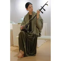 泊风ozen【梅子青青】设计师改良汉服复古褶皱皮外披开衫新中式外套