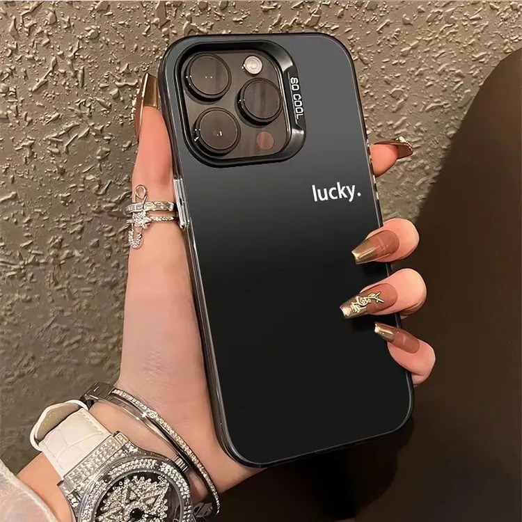 简约全包情侣英文适用16手机壳iPhone14promax感彩银15plus防摔13