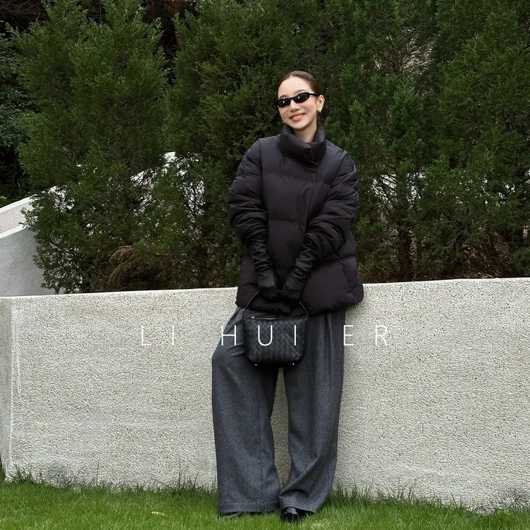 LiHuiEr李慧儿【雪乡之约】冬款宽松轻奢90黑色羽绒服LL0251301