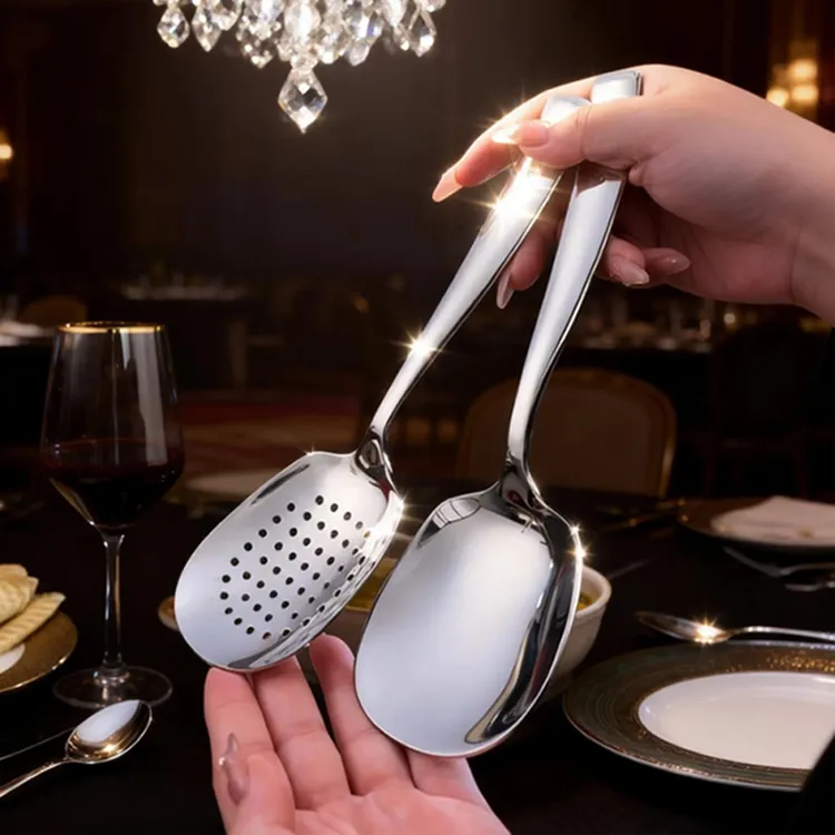 分餐勺316L不锈钢勺子食堂公勺家用炒菜饭勺酒店餐厅加厚长柄大勺商品图