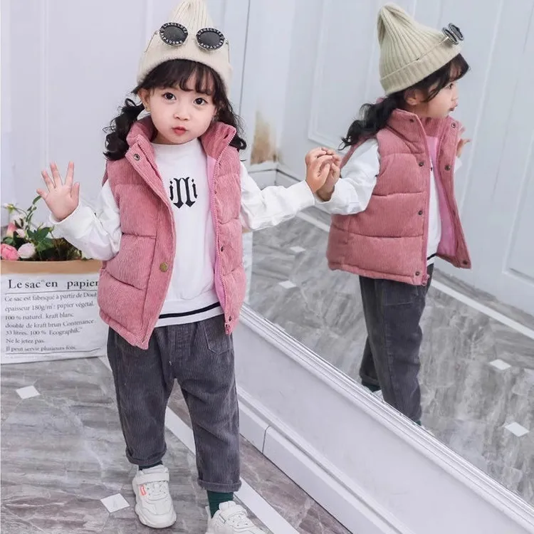 儿童灯芯绒棉马甲秋冬季2025加厚外穿女童马甲婴儿坎肩男宝宝背心