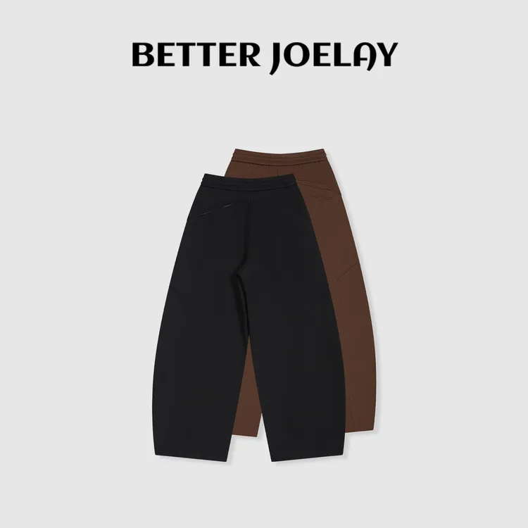 BETTER JOELAY-加绒【线条潮动】时尚休闲风直筒裤子宽松百搭ZZ3100
