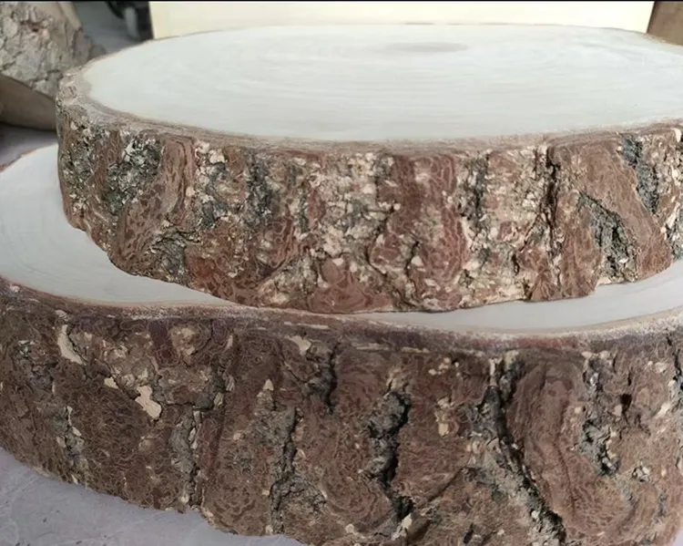 带皮款银杏木砧木复家用宏达银杏木厂圆形银杏木砧板银杏木菜板