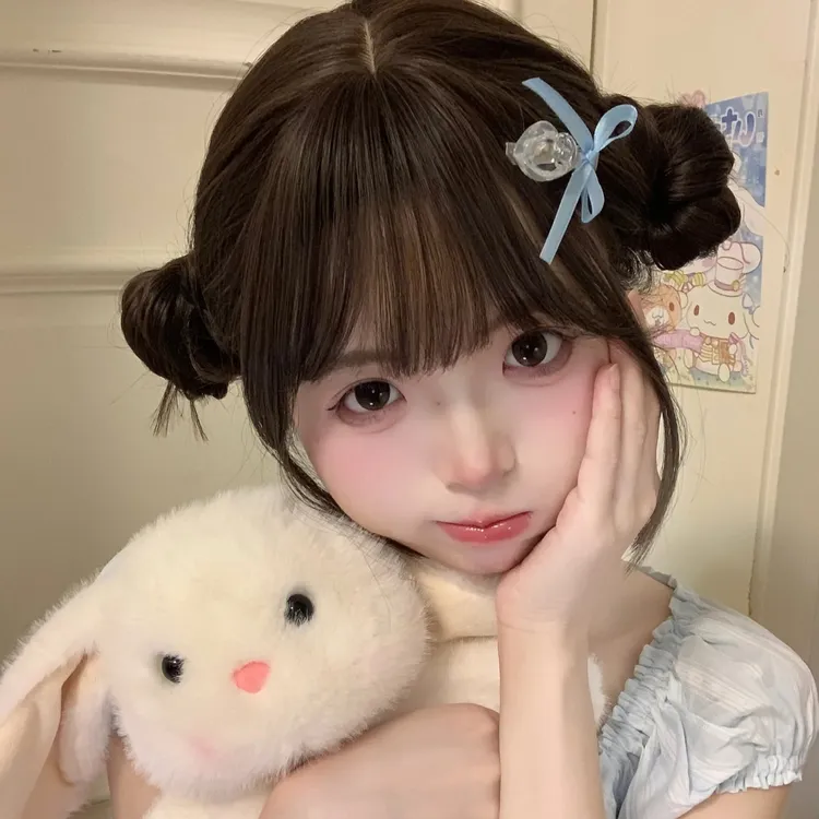 甜美可爱蓝色蝴蝶结海螺发夹新款ins少女刘海夹甜美碎发夹