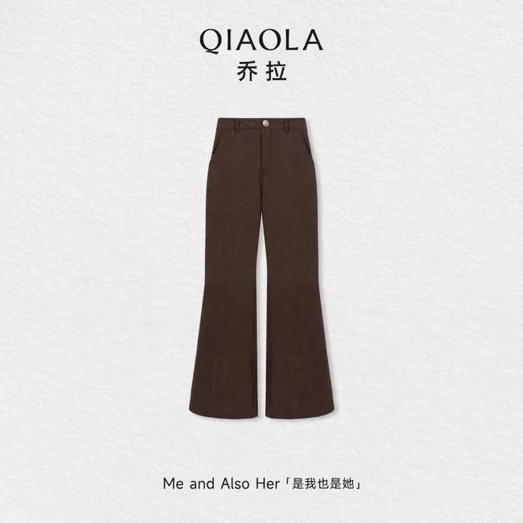QIAOLA/乔拉【百搭加绒喇叭裤】秋冬款灯芯绒百搭加绒喇叭裤